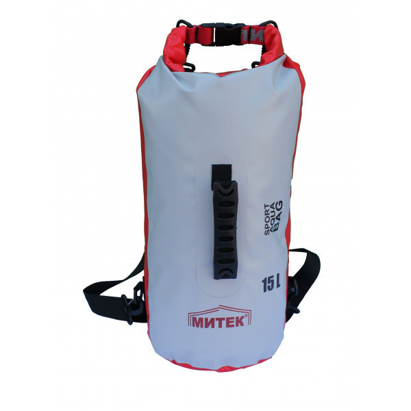 Герморюкзак Митек 15л (Ø 22см Н-40см) (серо-красное)